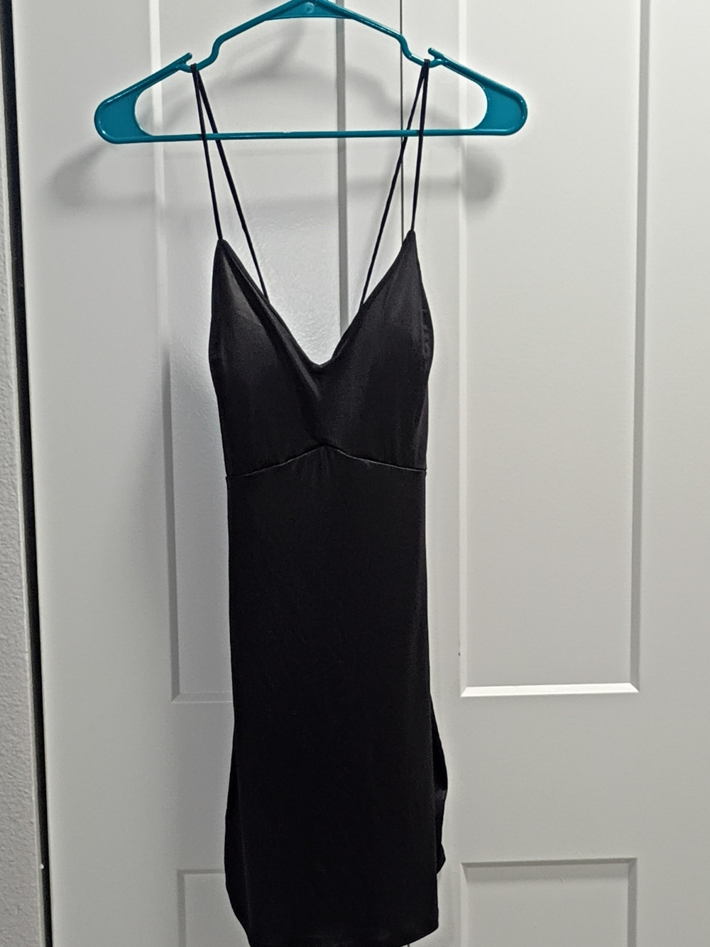 Chocolate Black Satin Dress Label